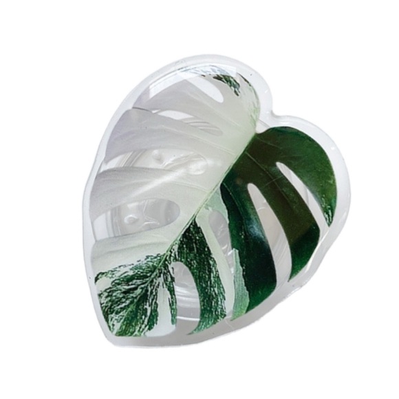 NEW Monstera Albo Phone Grip Holder Green Plant Cellphone Leaf Accessories - Picture 3 of 4